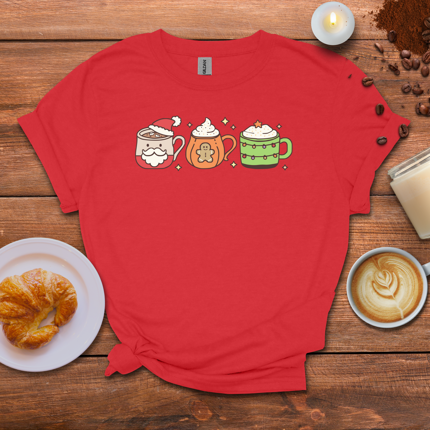 Santa, Gingerbread, Christmas tree T-shirt