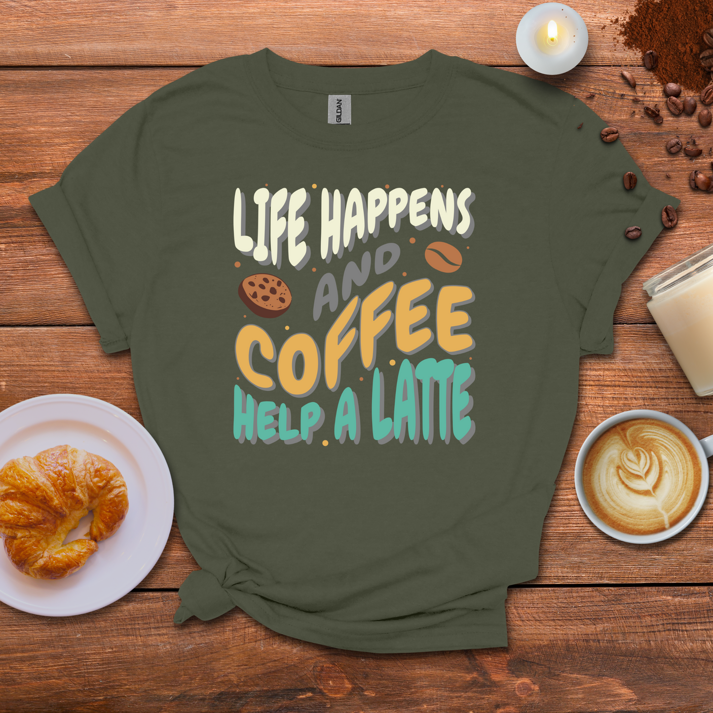 Coffee help a latte T-shirt