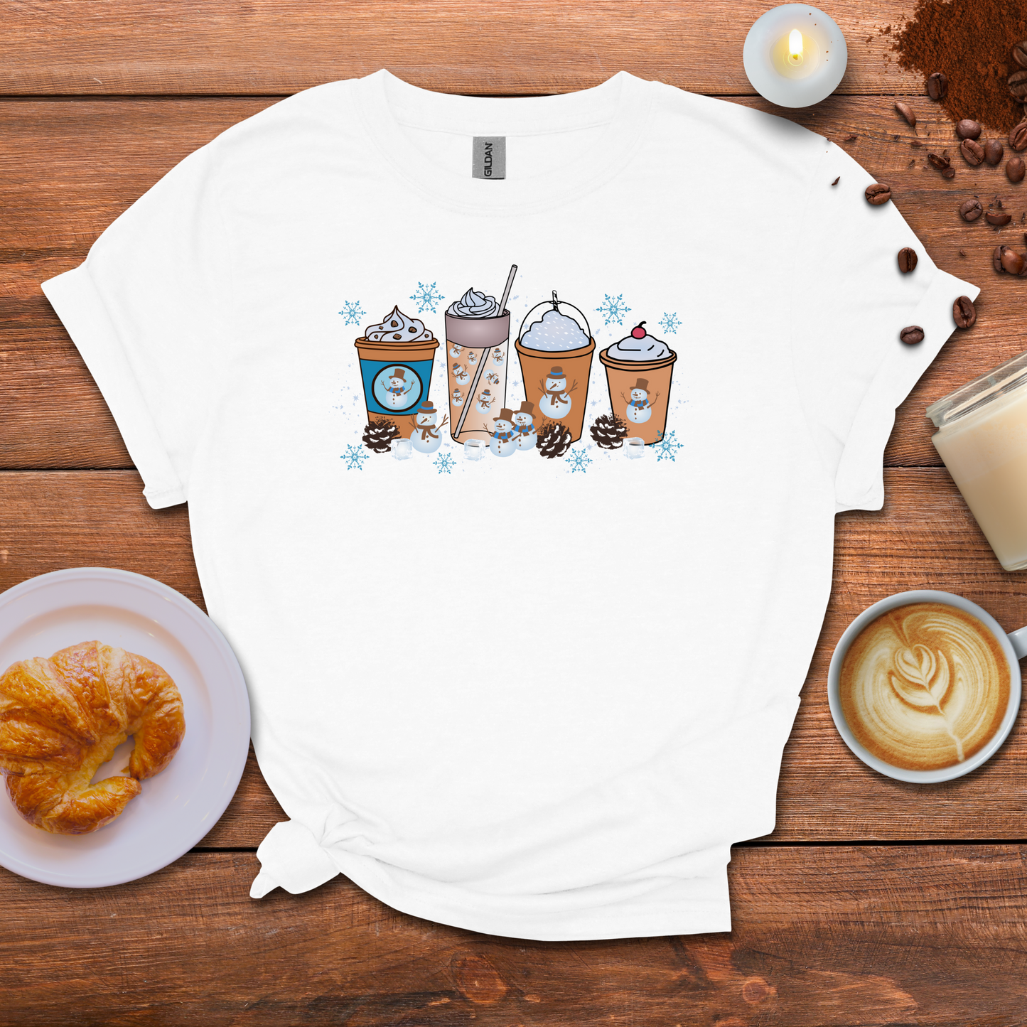 Coffee and snowman T-shirt