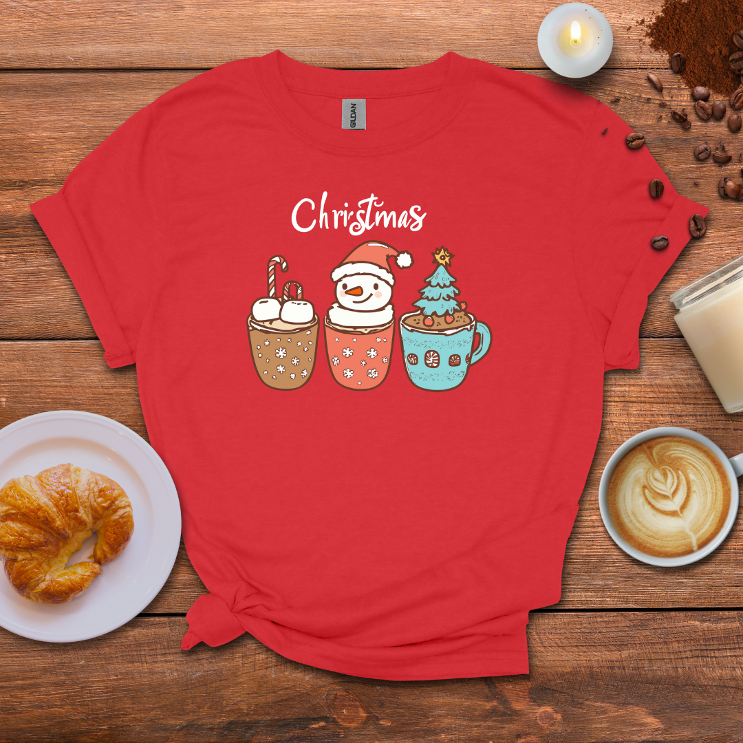 Christmas and 3 coffee cups T-shirt