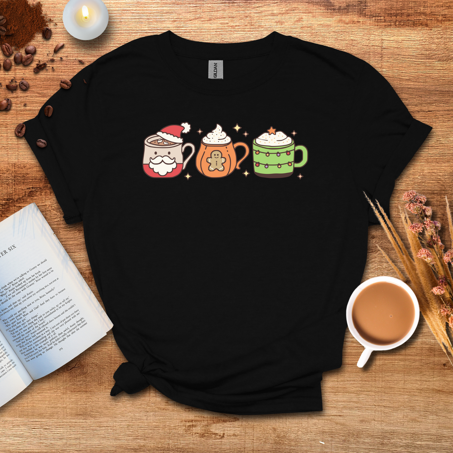 Santa, Gingerbread, Christmas tree T-shirt