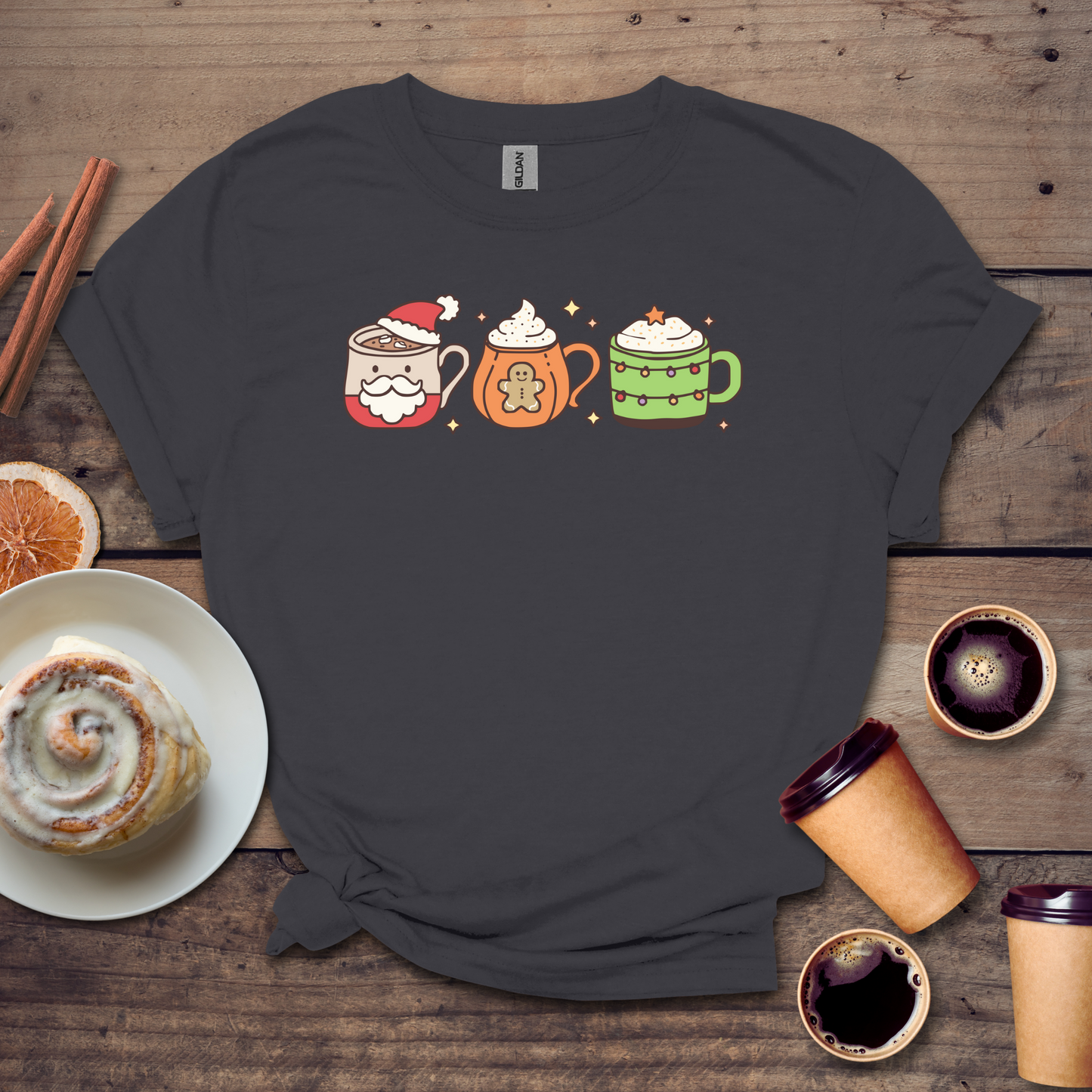 Santa, Gingerbread, Christmas tree T-shirt