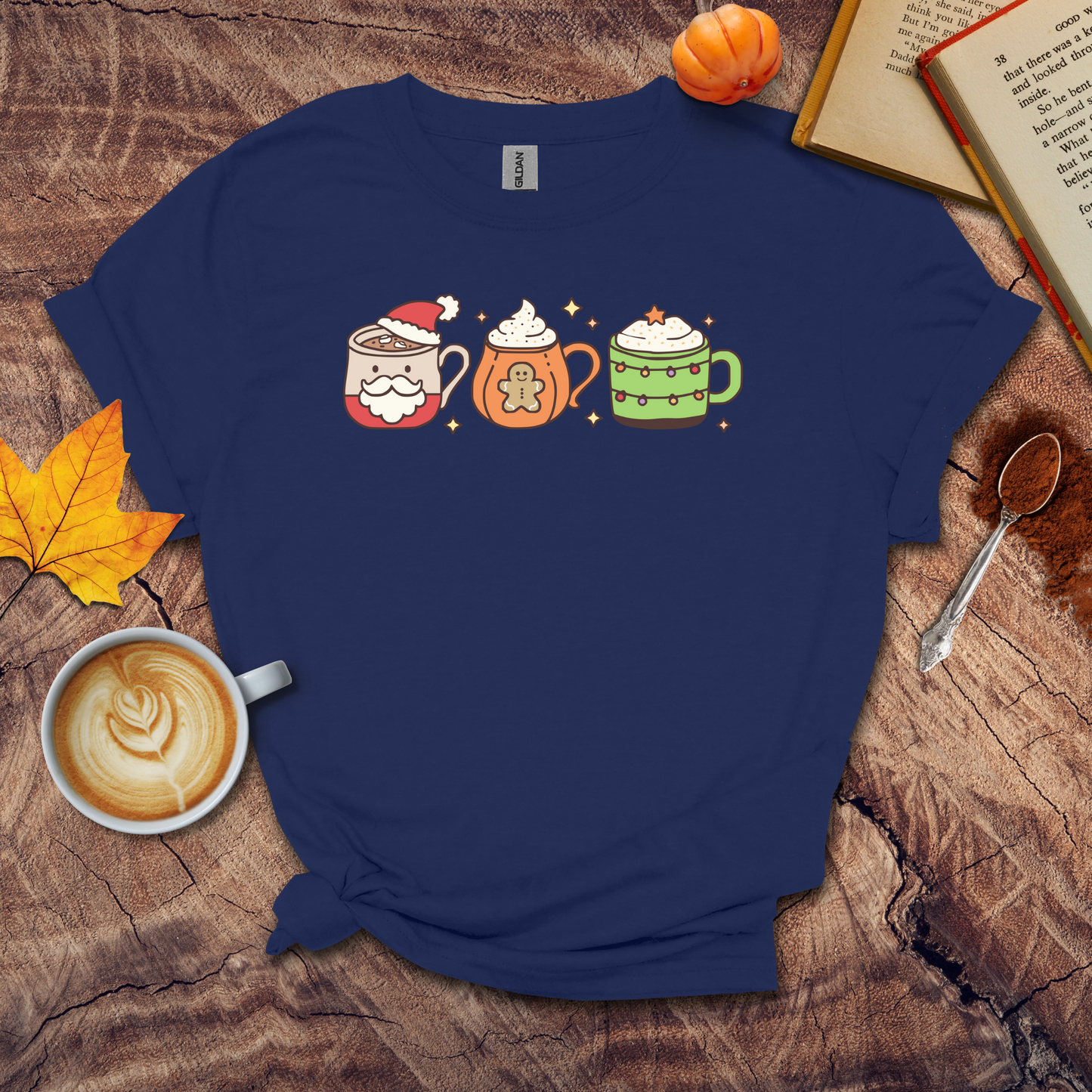 Santa, Gingerbread, Christmas tree T-shirt