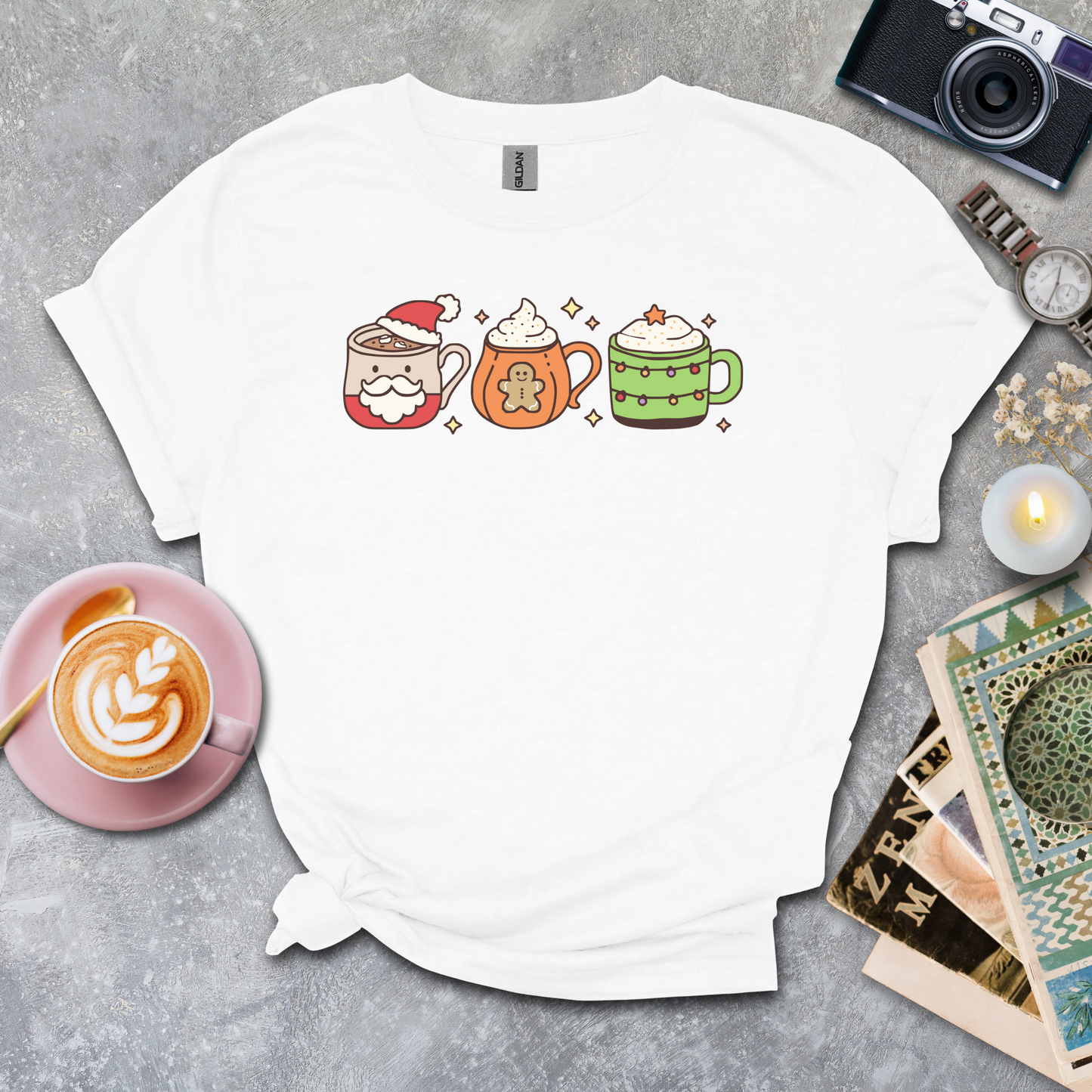 Santa, Gingerbread, Christmas tree T-shirt