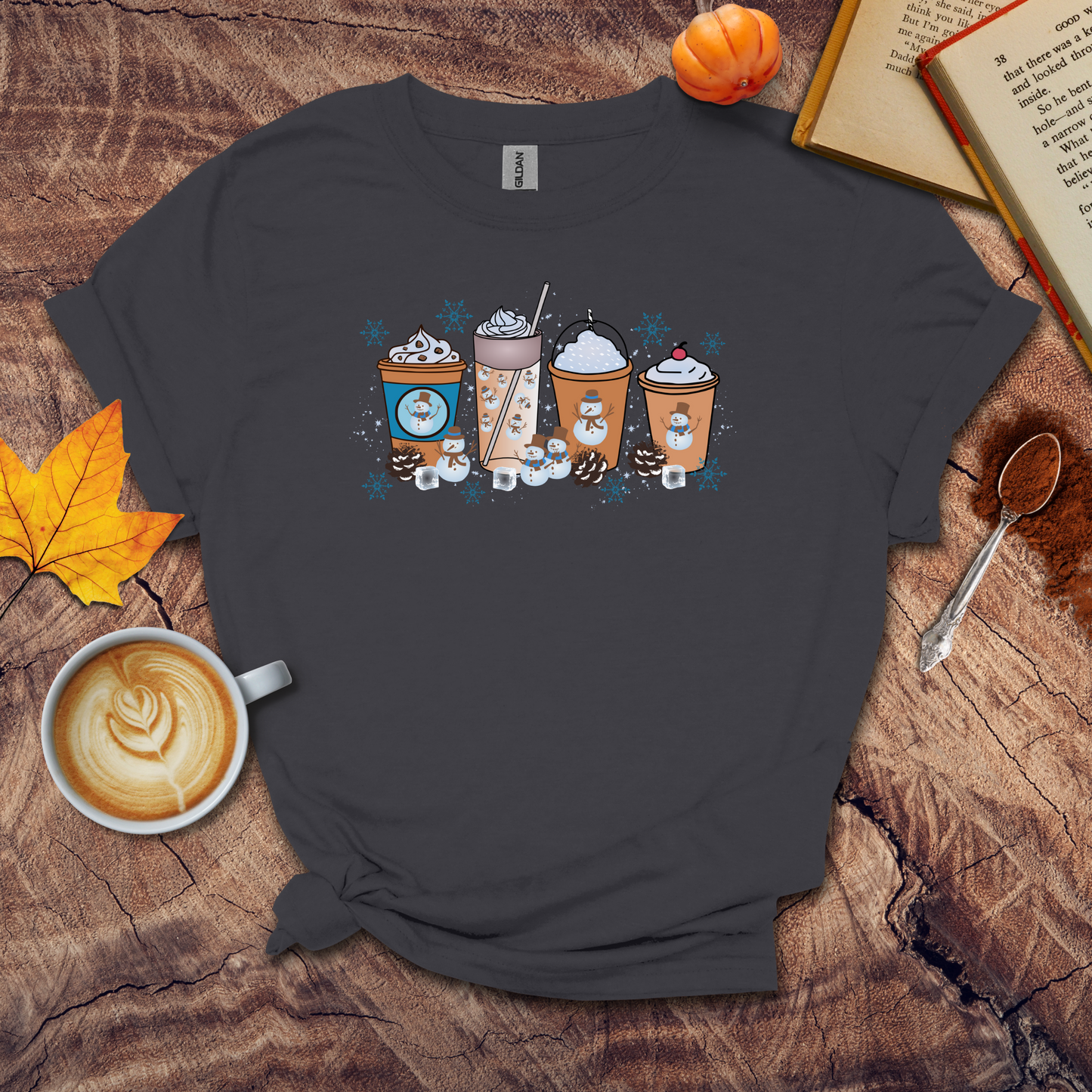 Coffee and snowman T-shirt