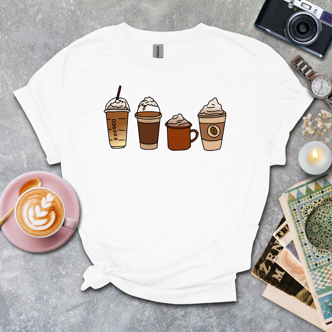 4 cups of coffee T-shirt