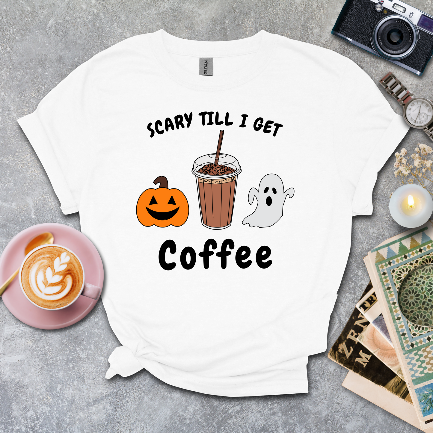 Scary Till I Get Coffee T-shirt