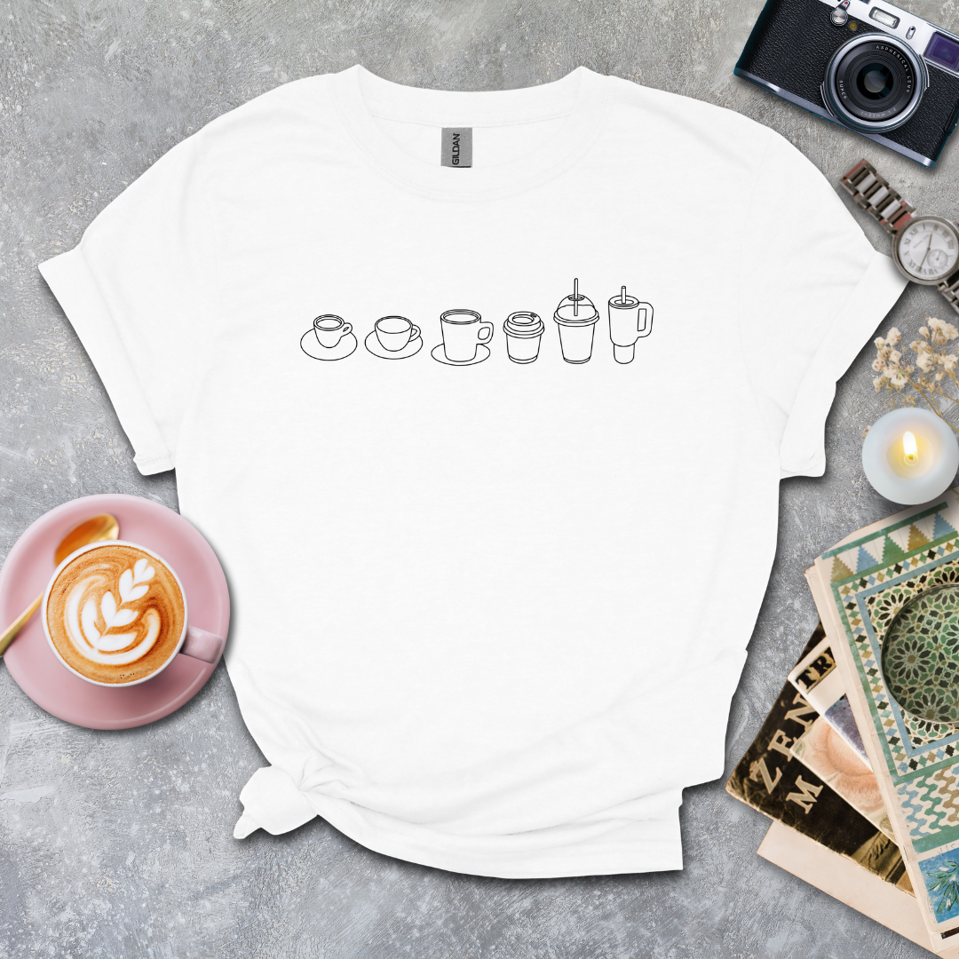 All type of coffee cups T-shirt