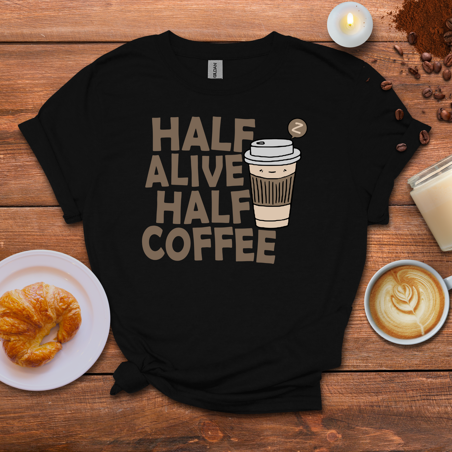 Half alive half coffee T-shirt