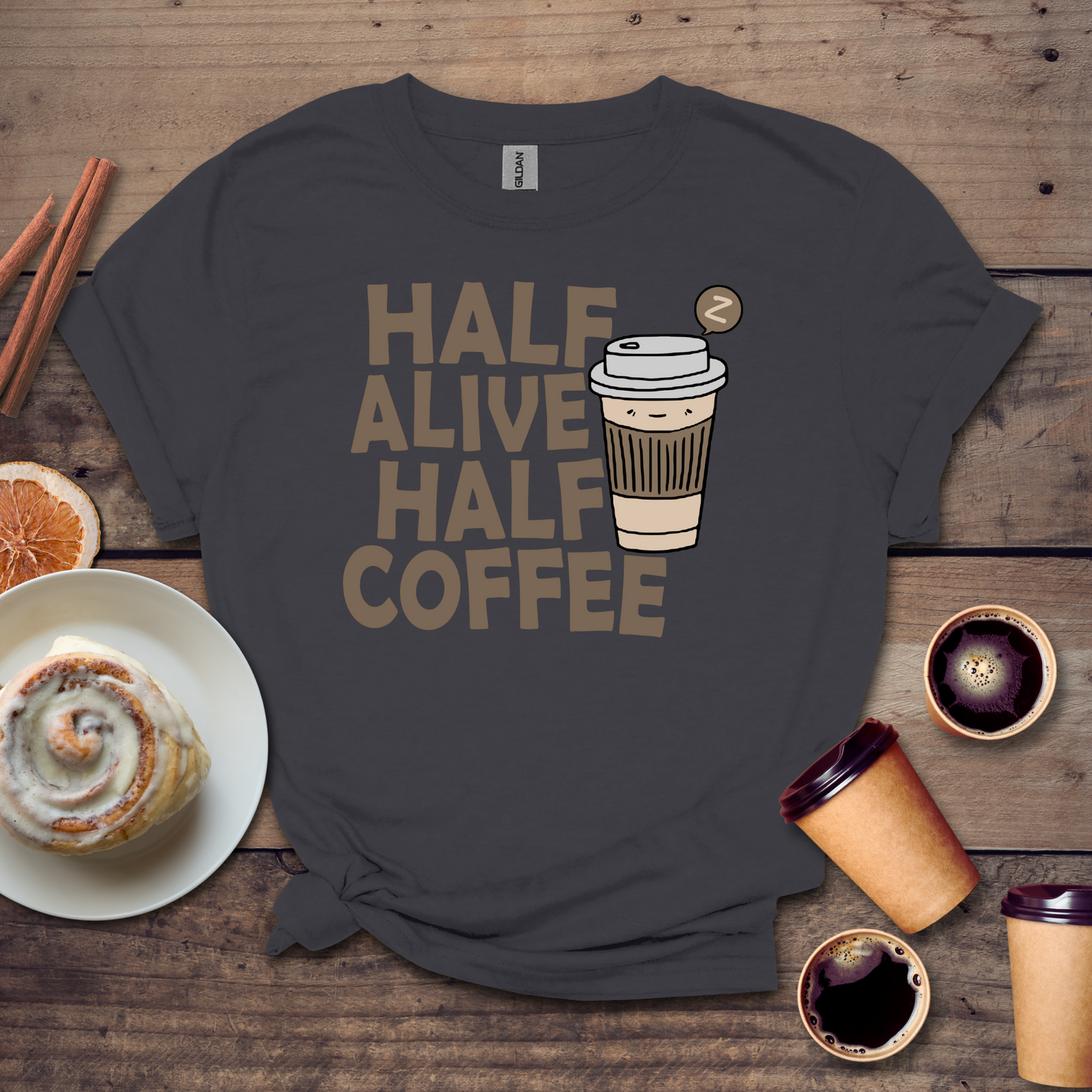 Half alive half coffee T-shirt