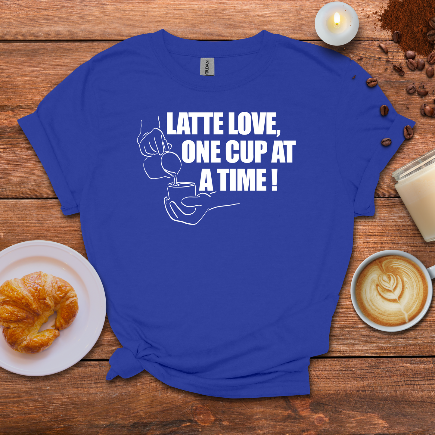 Latte love, one cup at a time T-shirt